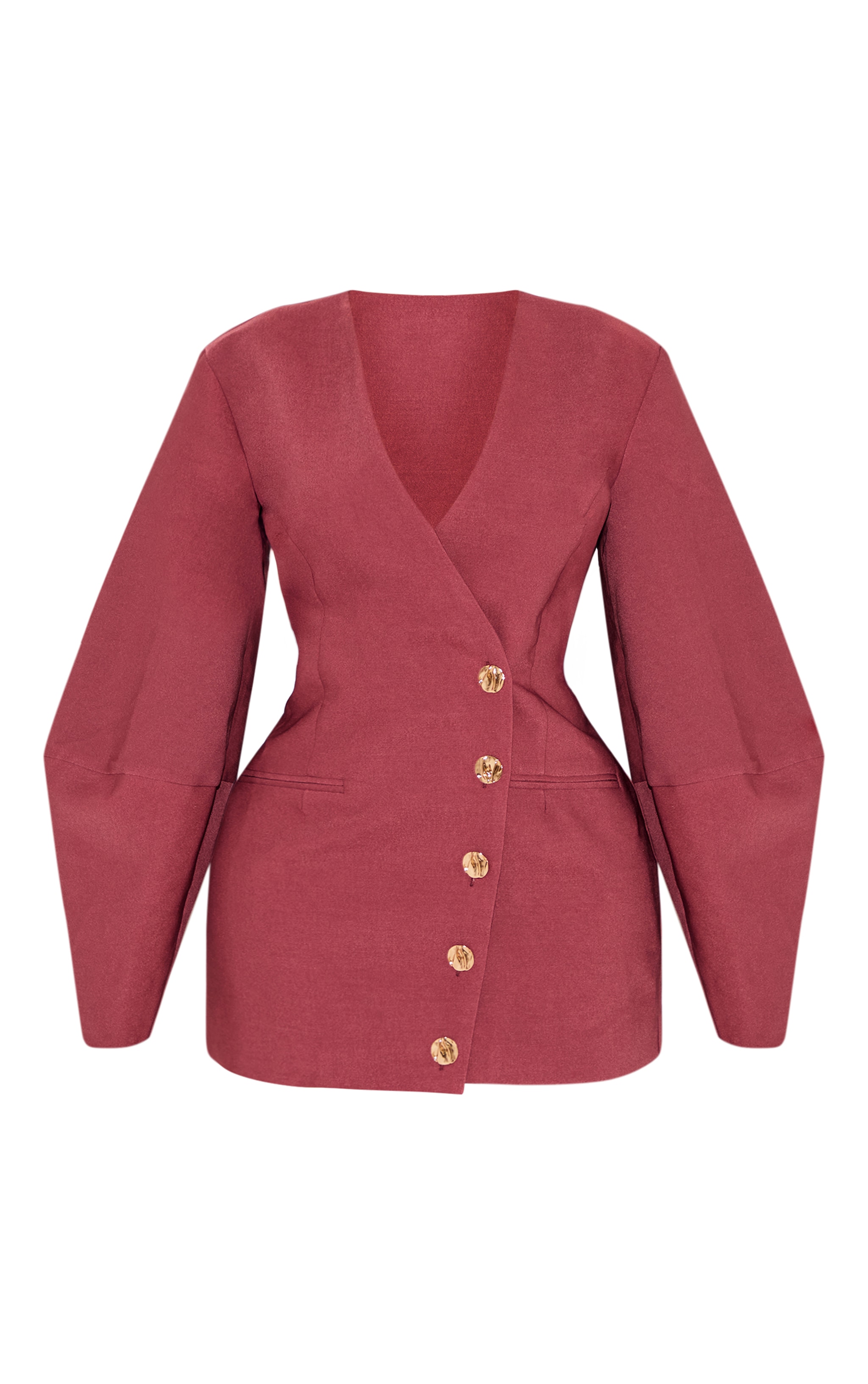 Shape Berry Premium Tailored Cocoon Sleeve A Line Blazer Dress image 5