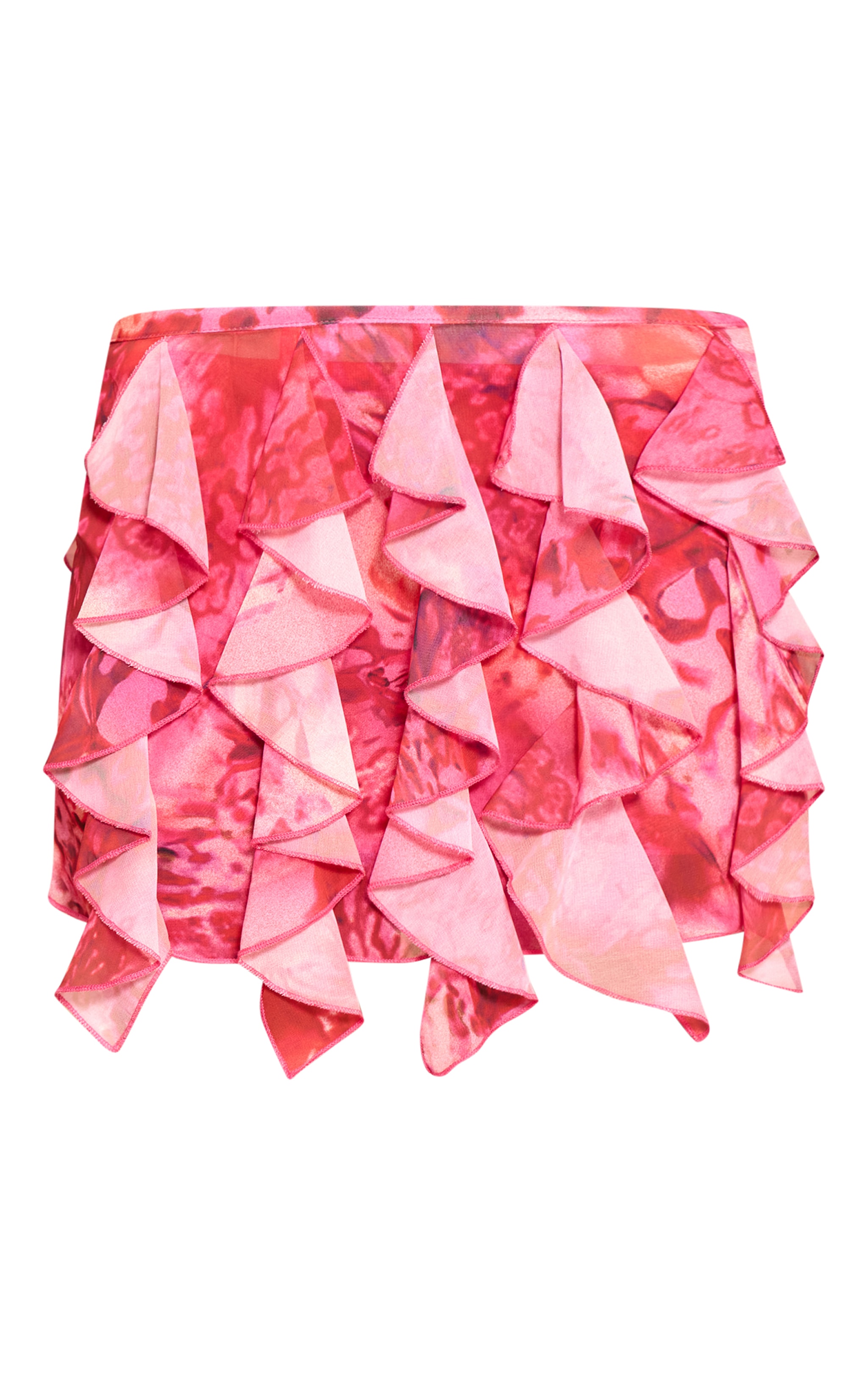 Printed Chiffon Ruffle Mini Skirt image 6