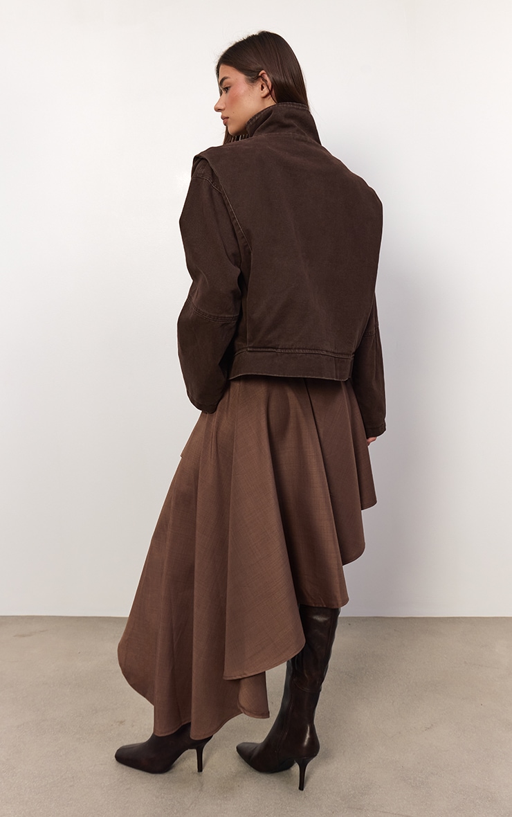 Mushroom Woven Layered Asymmetric Skirt image 4