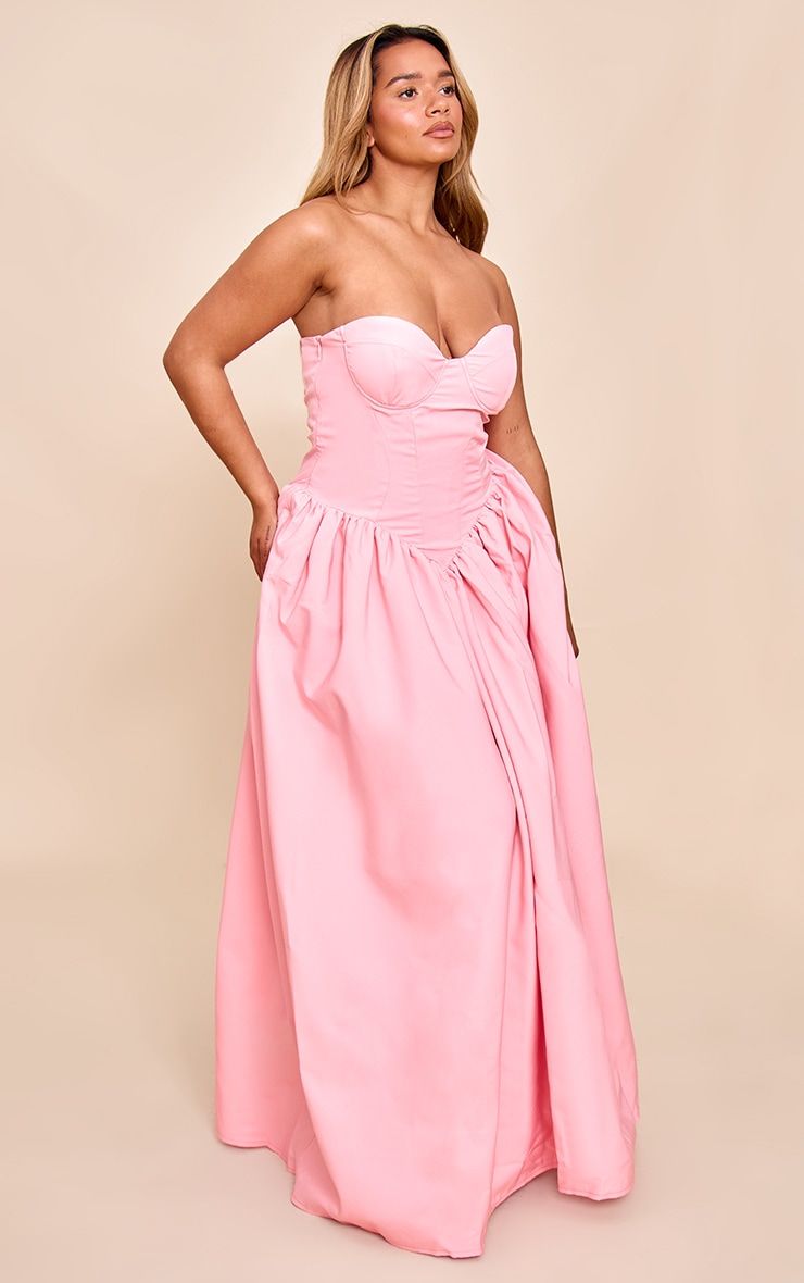 Shape Robe longue droite rose tendre à détail corset image 3