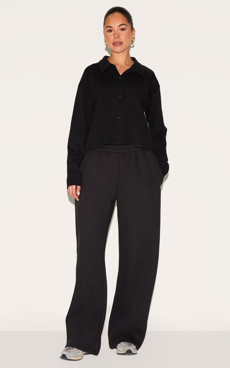 Black Wide Leg Track Pant image 1