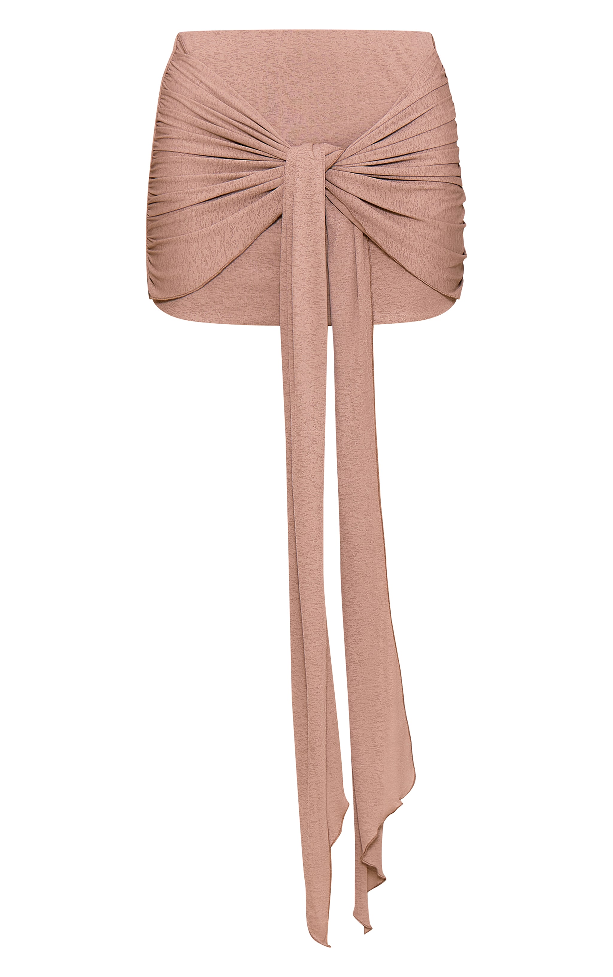 Mushroom Textured Tie Front Mini Skirt image 6