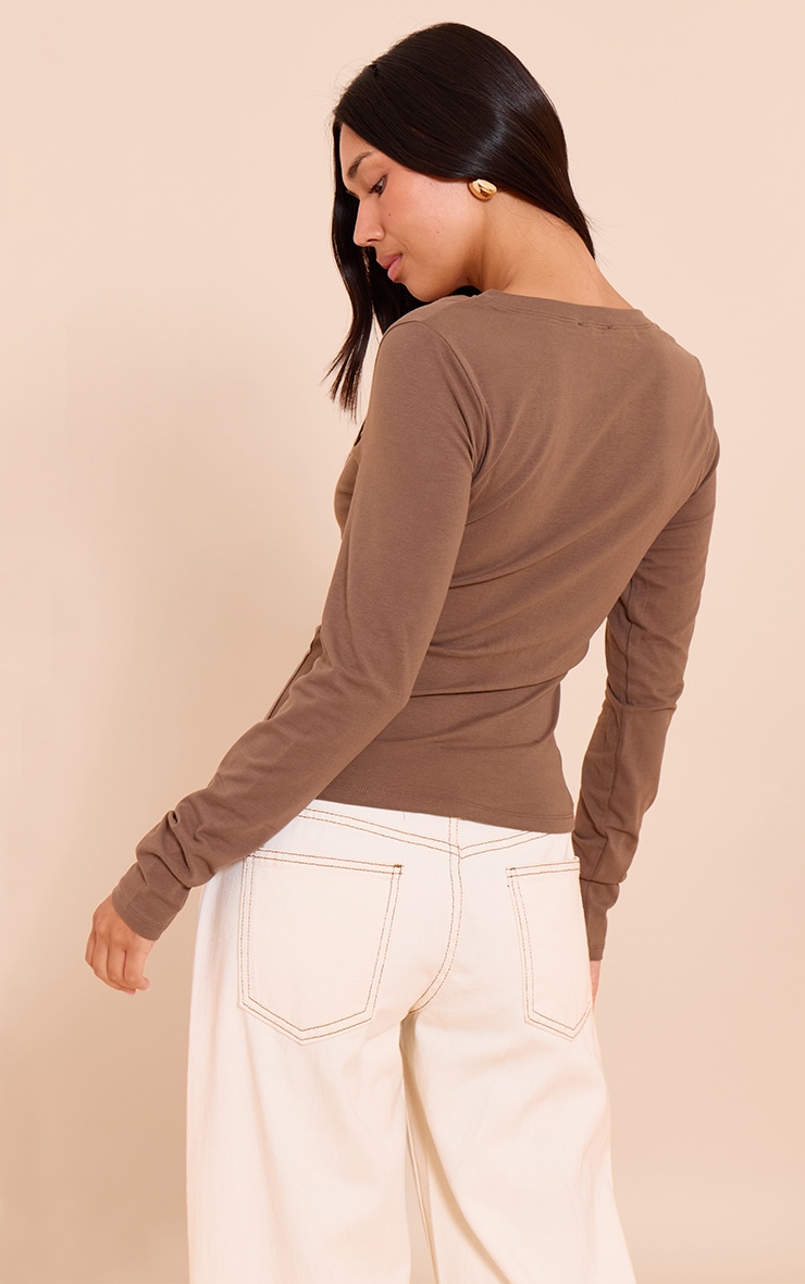 Mushroom Soft Cotton Crew Neck Long Sleeve Top image 2