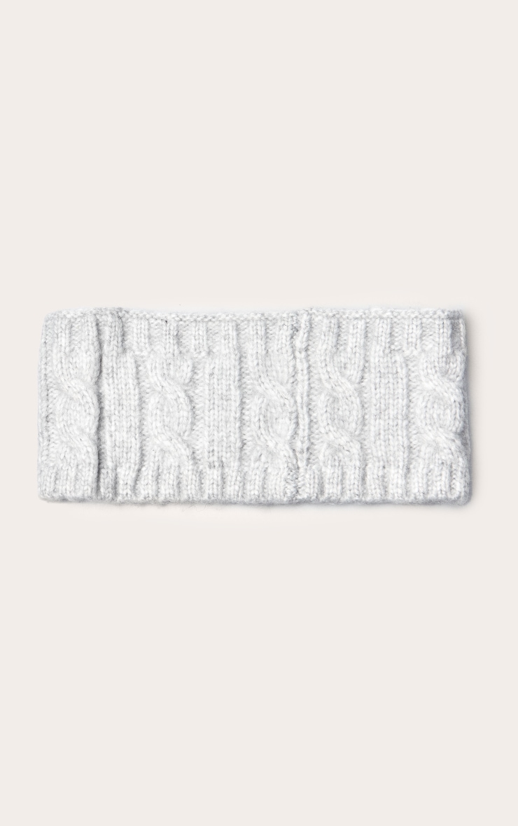 Grey Cable Knit Headband image 2