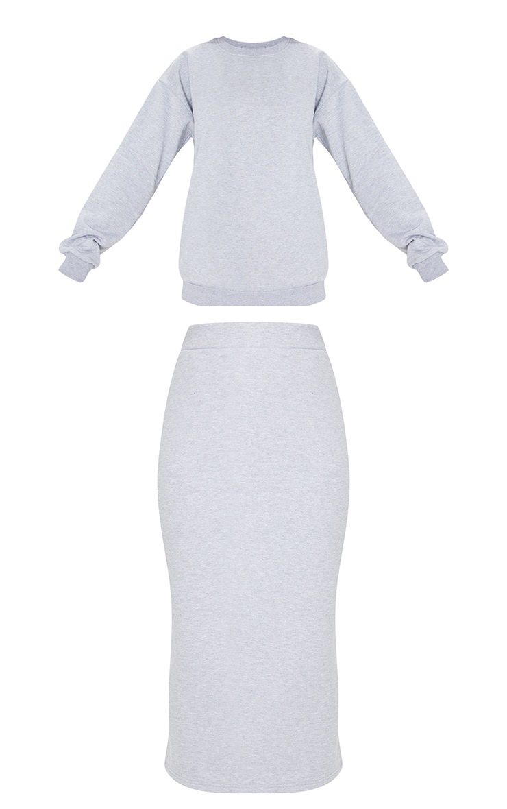 white sweater skirt set