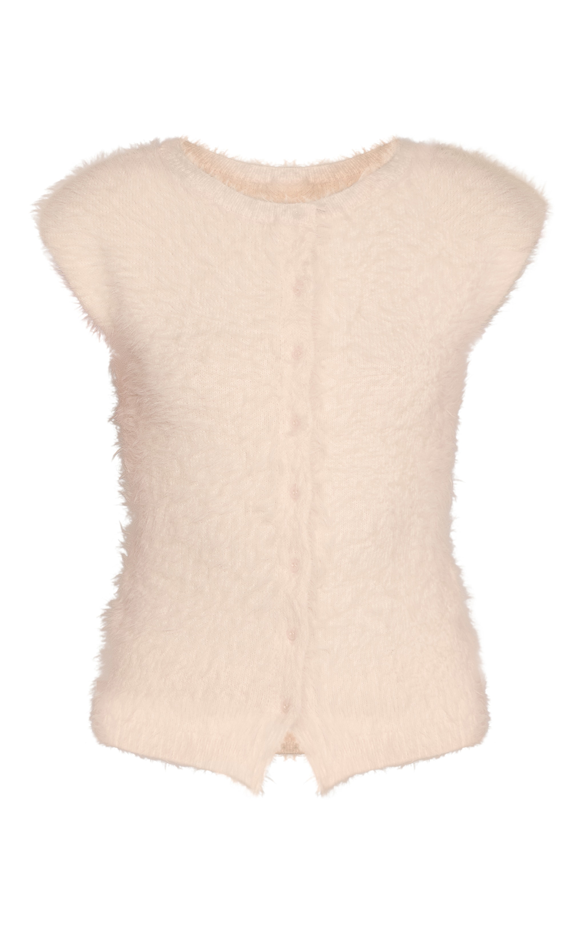 Cream Fluffy Knit Cinched Waist Short Sleeved T Shirt  image 5