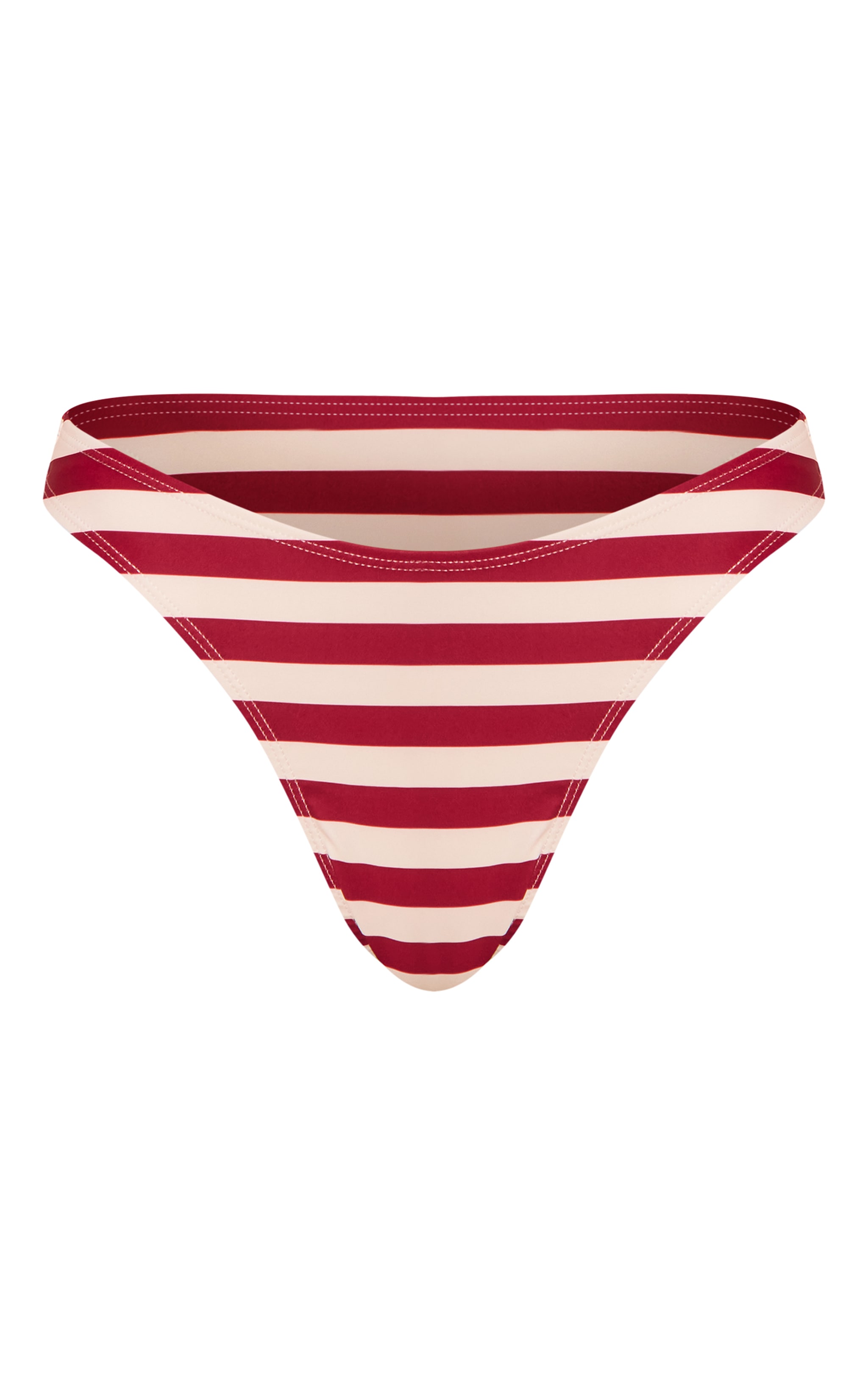Burgundy Stripe Tanga Bikini Bottoms image 5