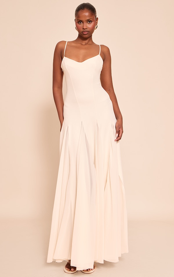 Cream Strappy Maxi Dress