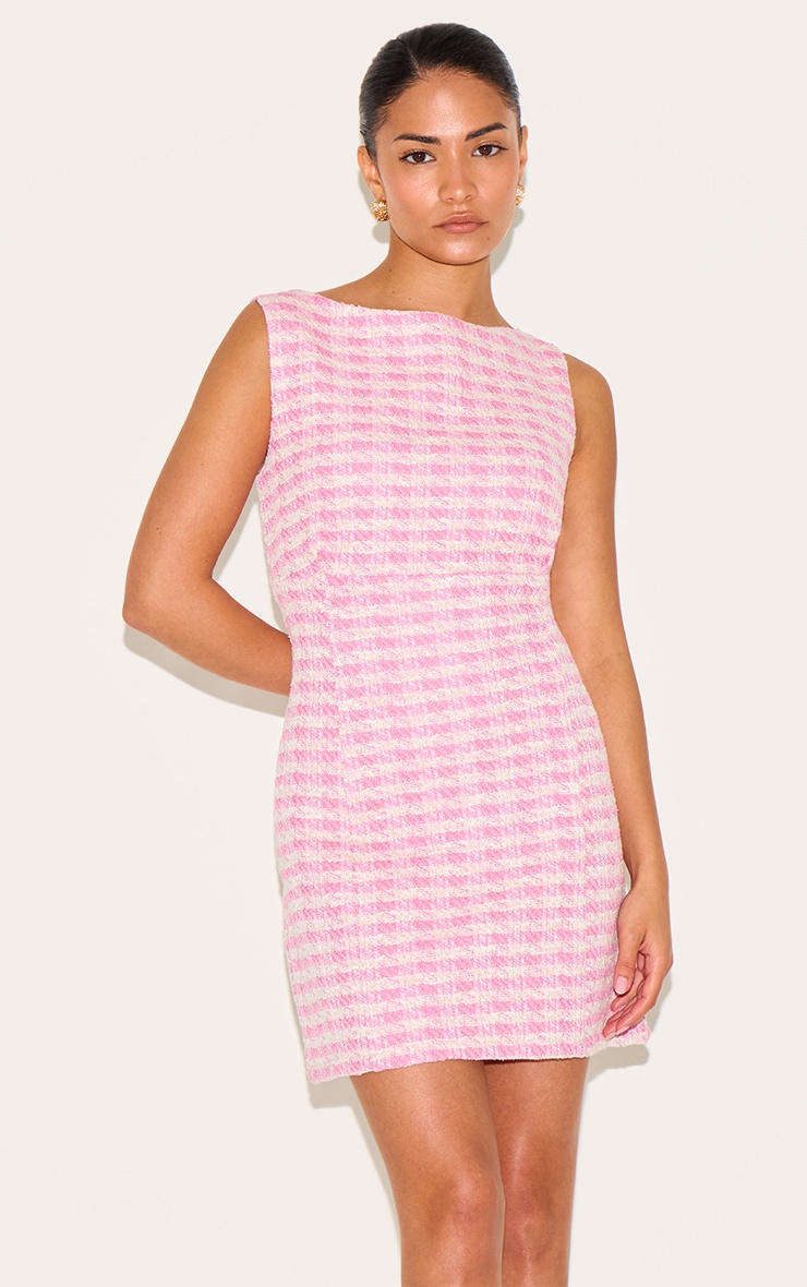 Petite Pale Rose Tweed A-line Dress image 1