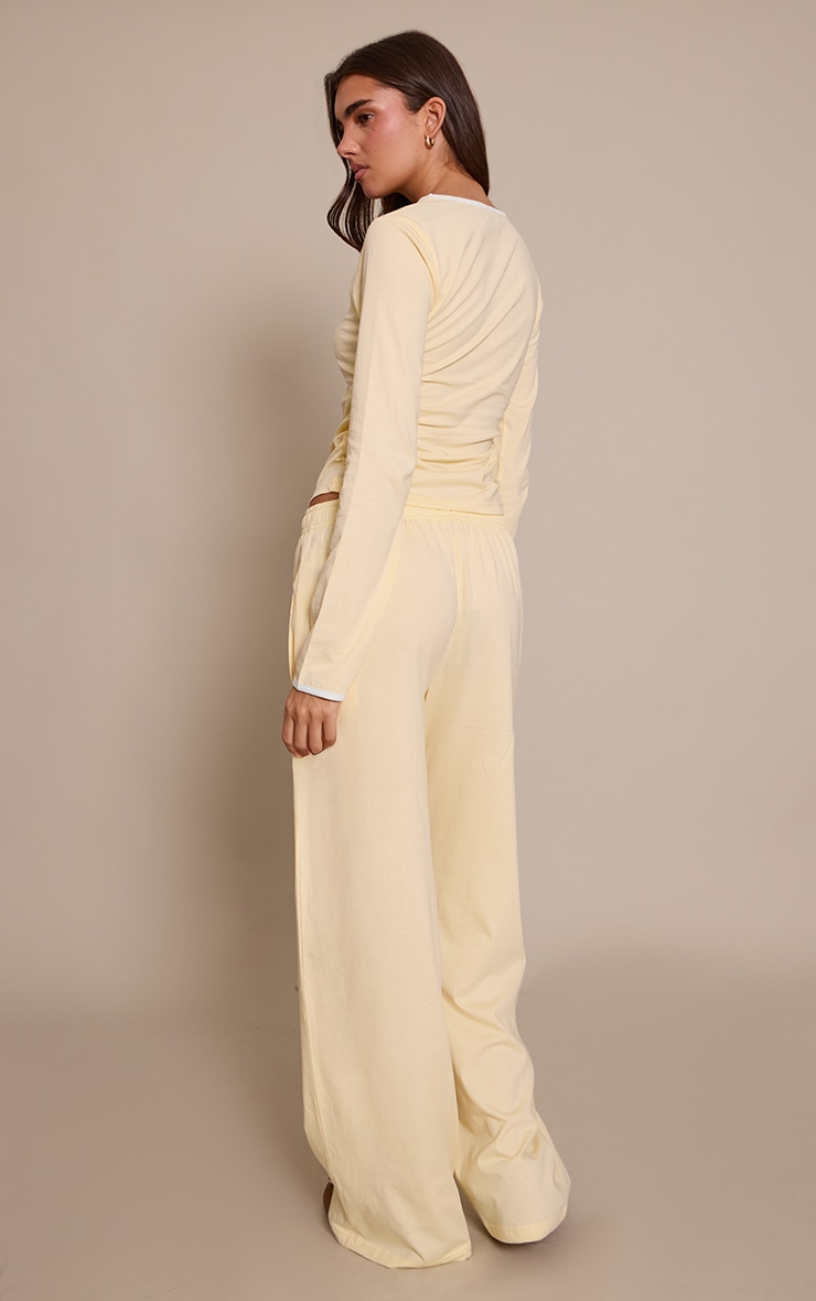 Buttercream Cotton Contrast Drawstring Relaxed Joggers image 3