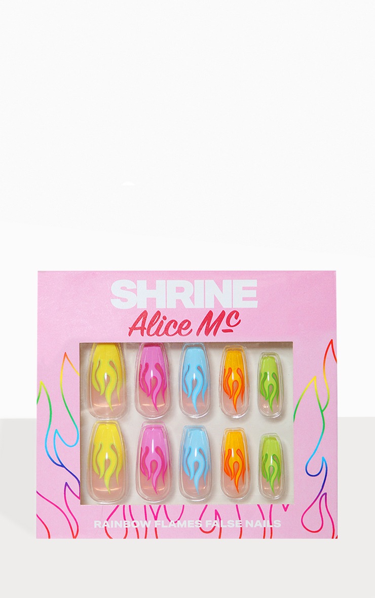 SHRINE Rainbow Flame Stick On Nails