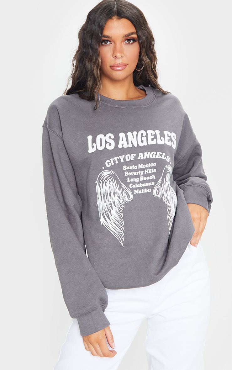 Grey Los Angeles Wing Printed Sweatshirt