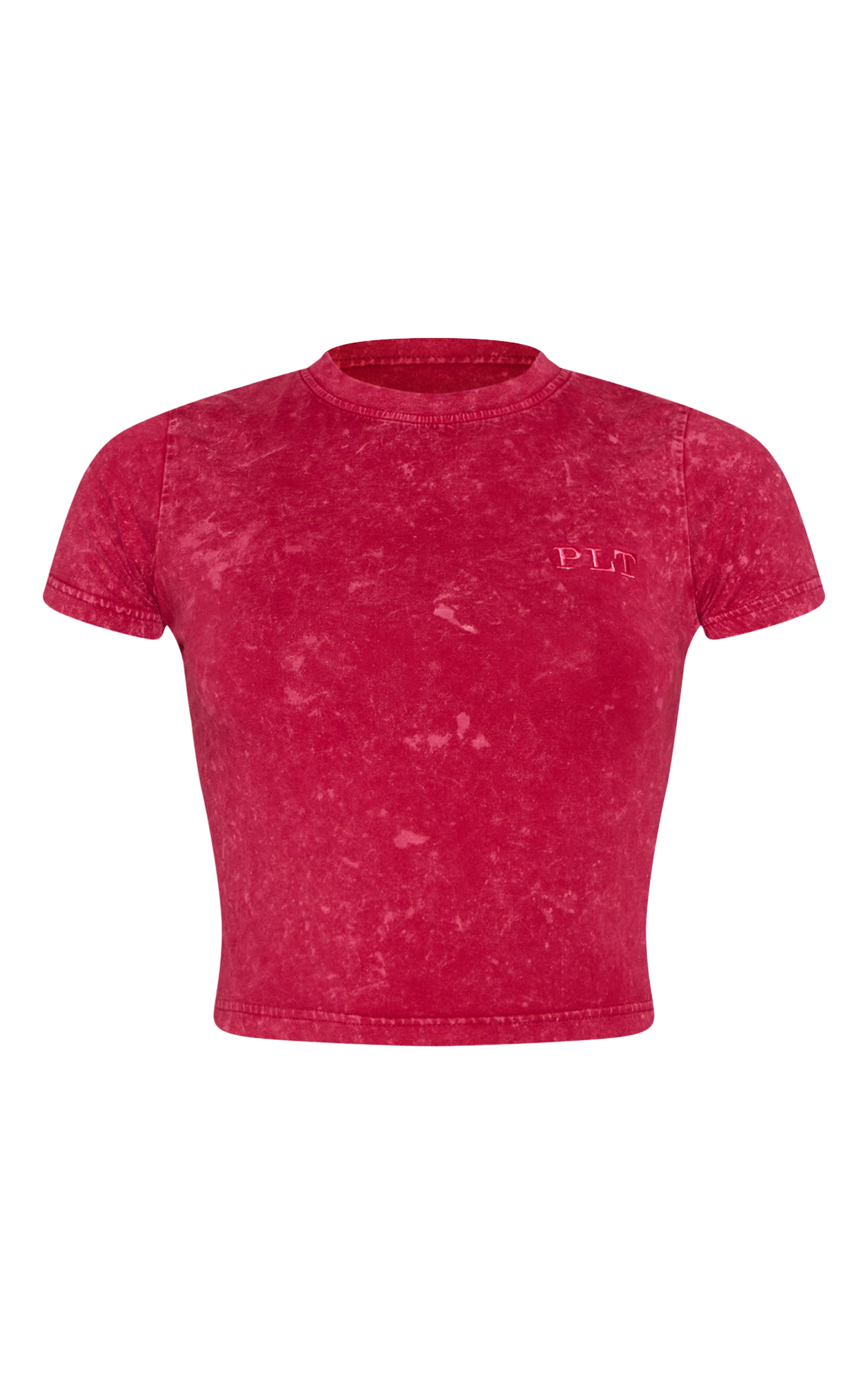Red Washed Fitted T-shirt image 5