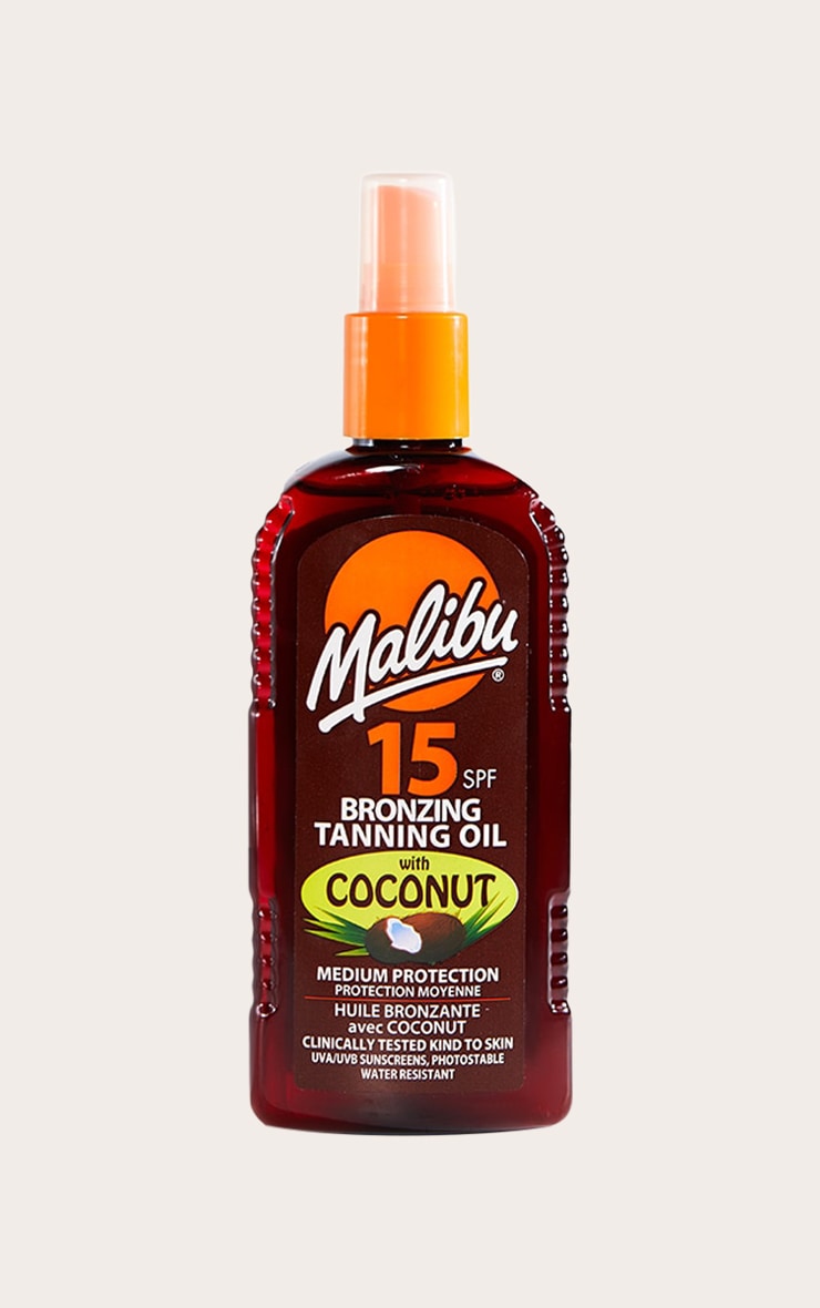 Malibu SPF 15 Bronzing Tanning Oil With Coconut 200ml image 1