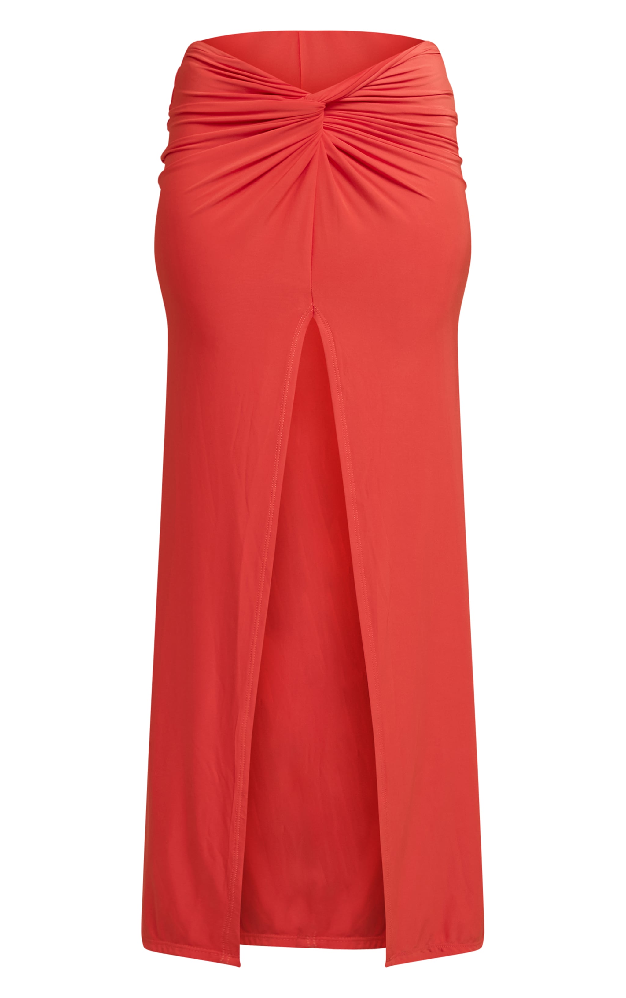 Peach Slinky Knot Detail Maxi Skirt image 5