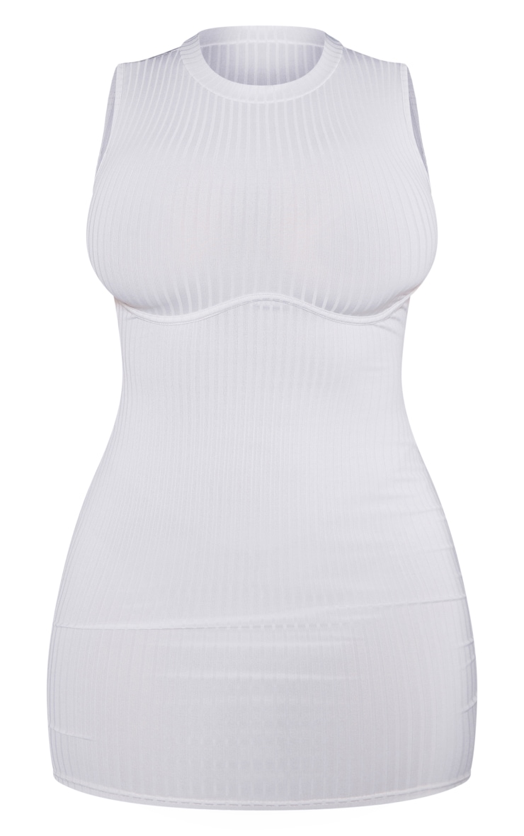 Shape Off White Rib Bust Detail Bodycon Dress image 2