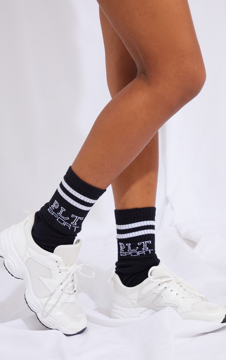 PRETTYLITTLETHING Black Sport Socks