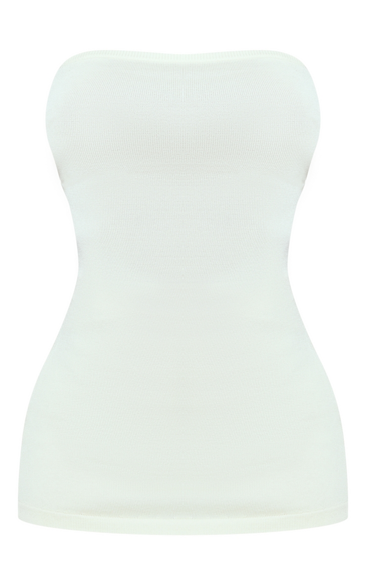 Petite Top bustier long en maille crème image 5