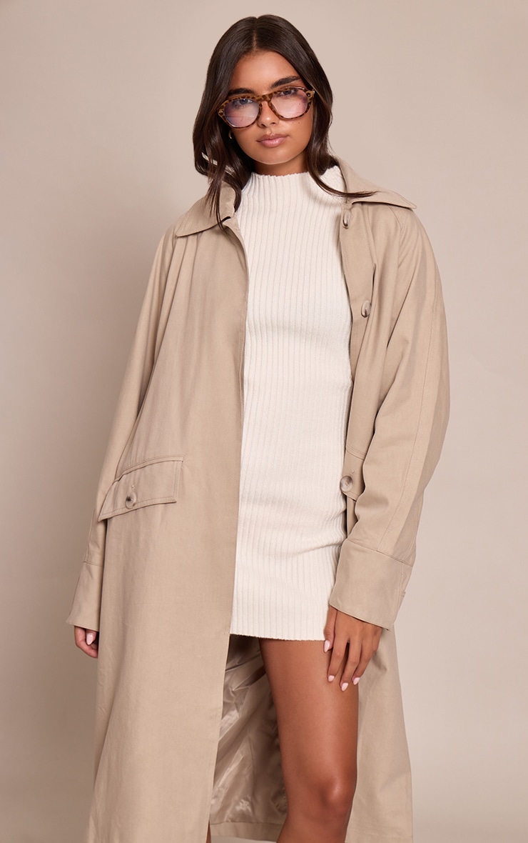 Cream Rib Knitted Dress image 4