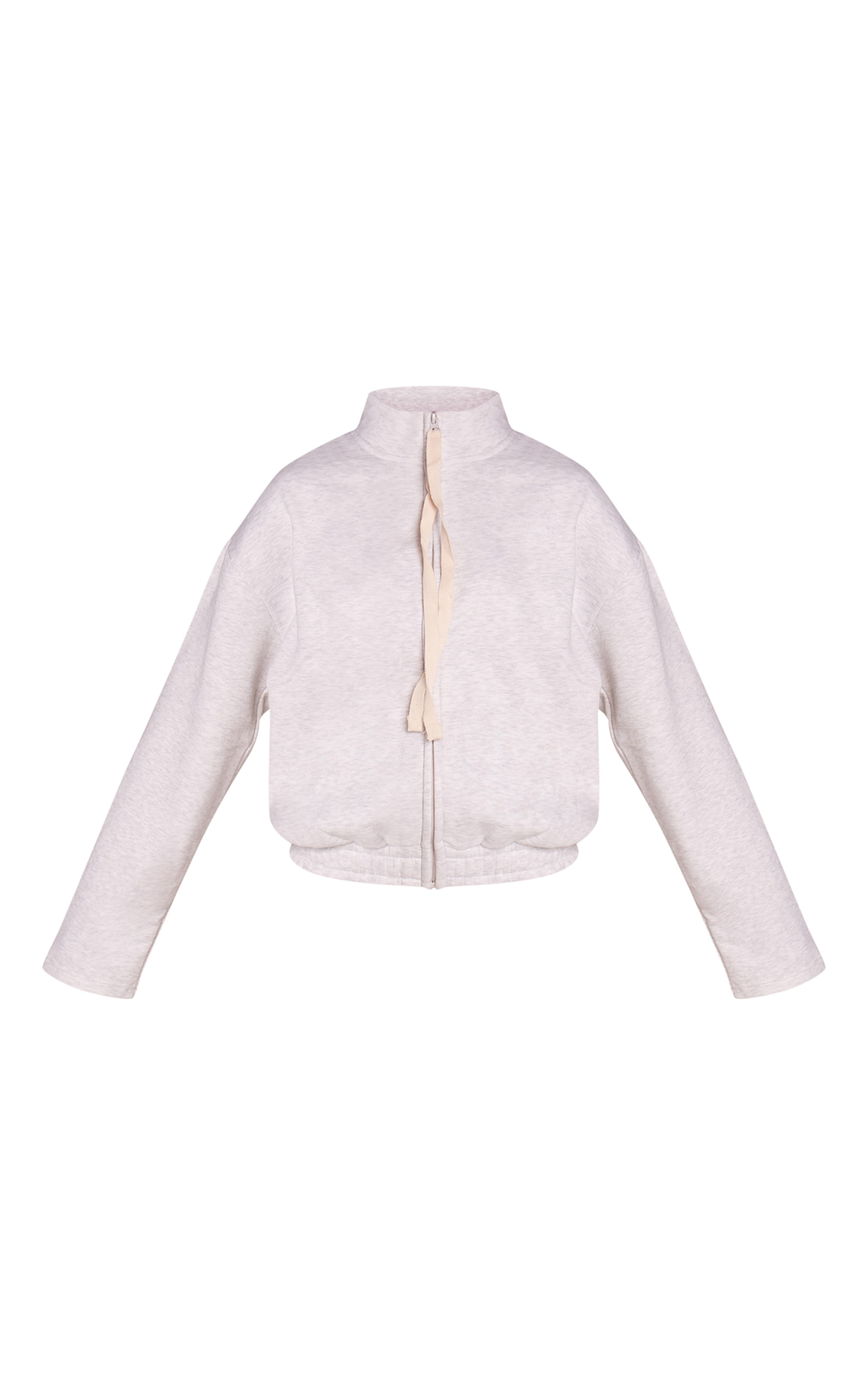 Ash Grey Contrast Drawcord Funnel Neck Sweatshirt image 5