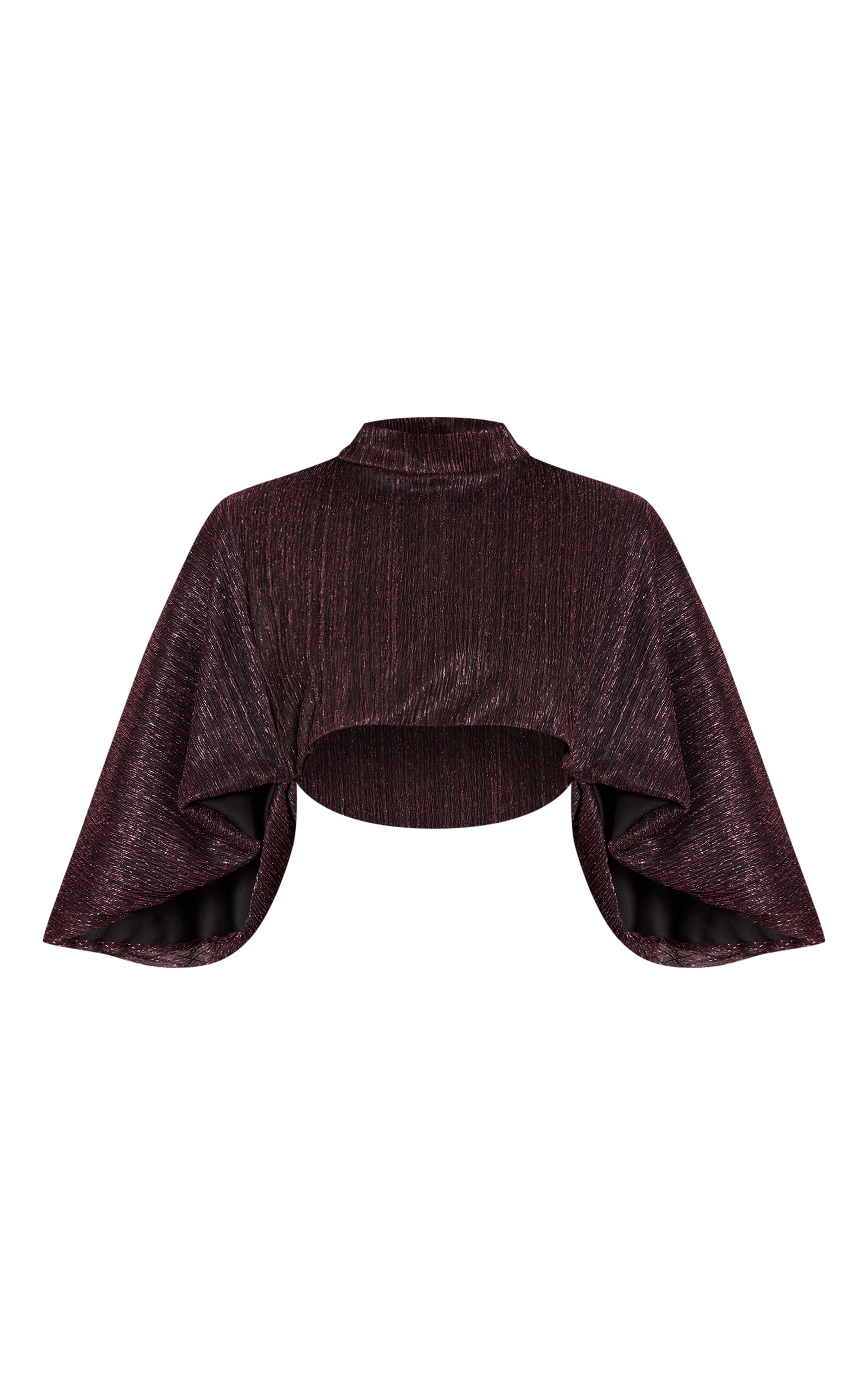 Plum Glitter Textured Cape Top image 5