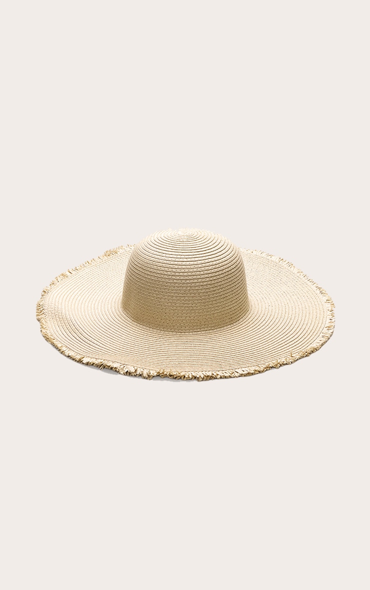 Natural Raffia Frayed Edge Fedora Sun Hat image 2