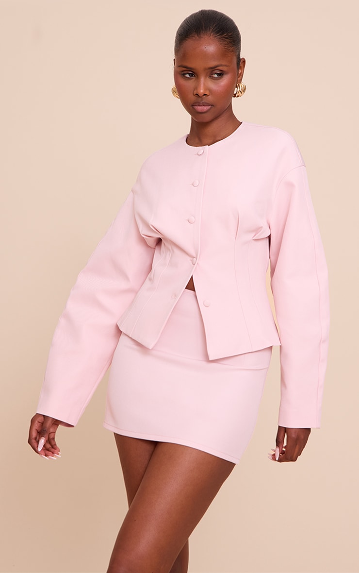 Blush Tailored Woven Micro Mini Skirt image 4