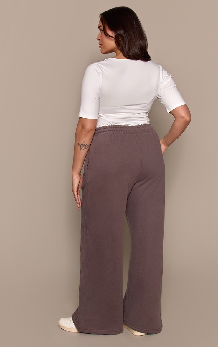 Plus Charcoal Grey Plus Black Seam Detail Sweatpants image 3