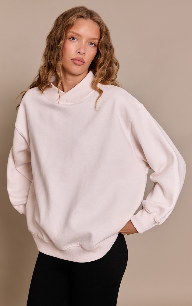 Cream Crossfront Neck Sweatshirt