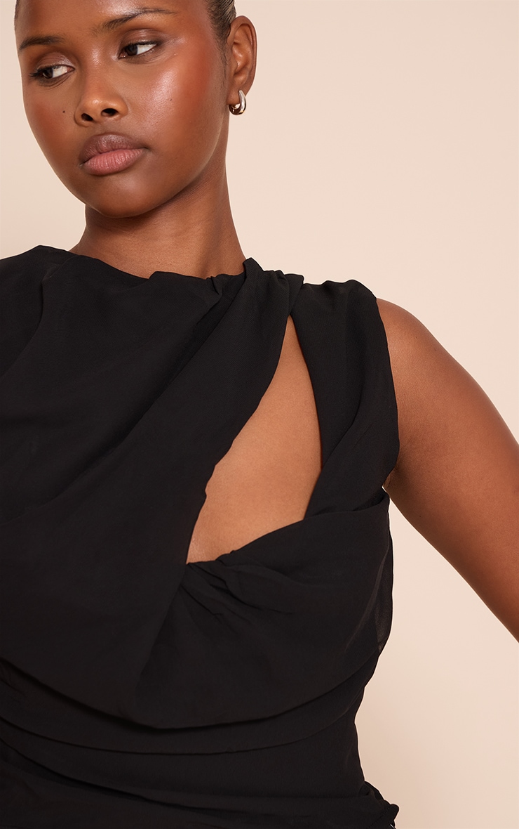 Black Chiffon Backless Top image 4