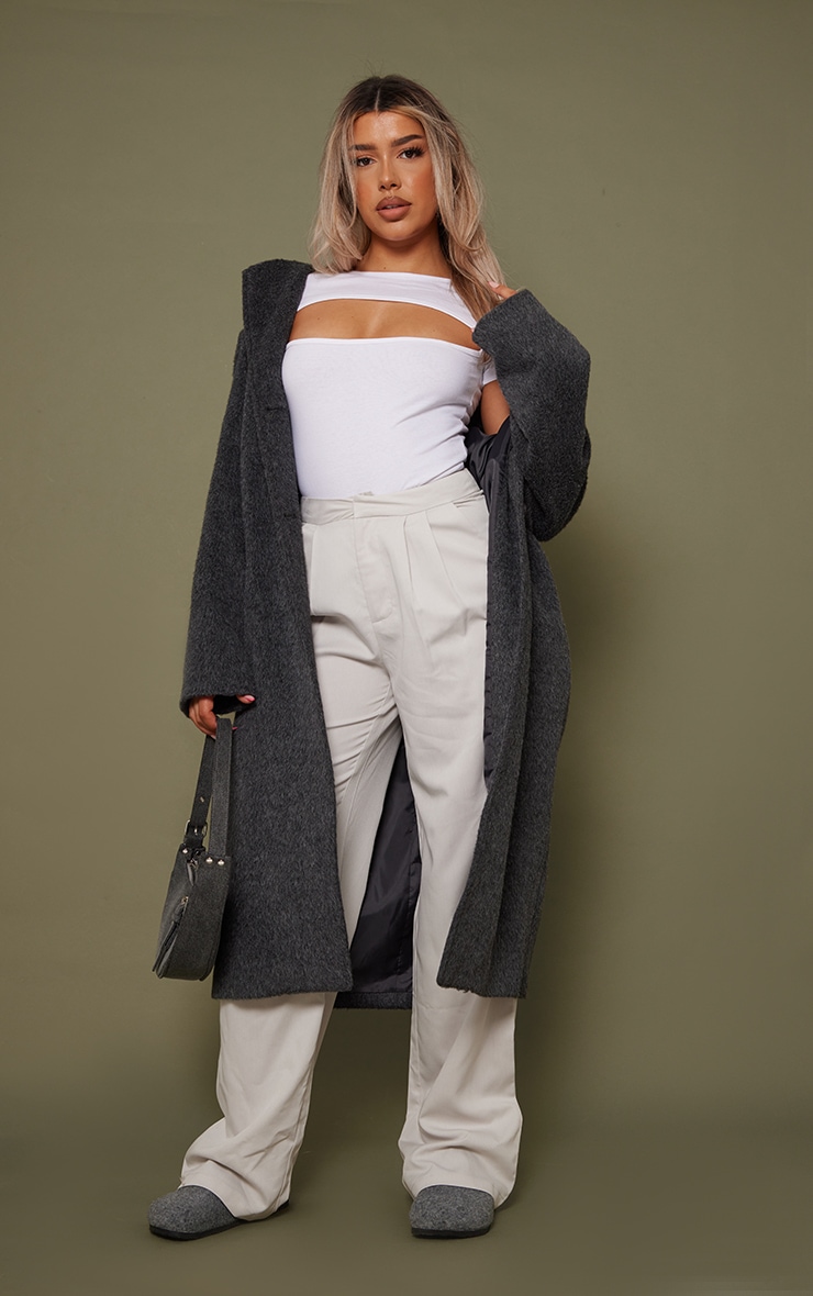 White Jersey Ruched Cut Out Short Sleeve Bodysuit image 3