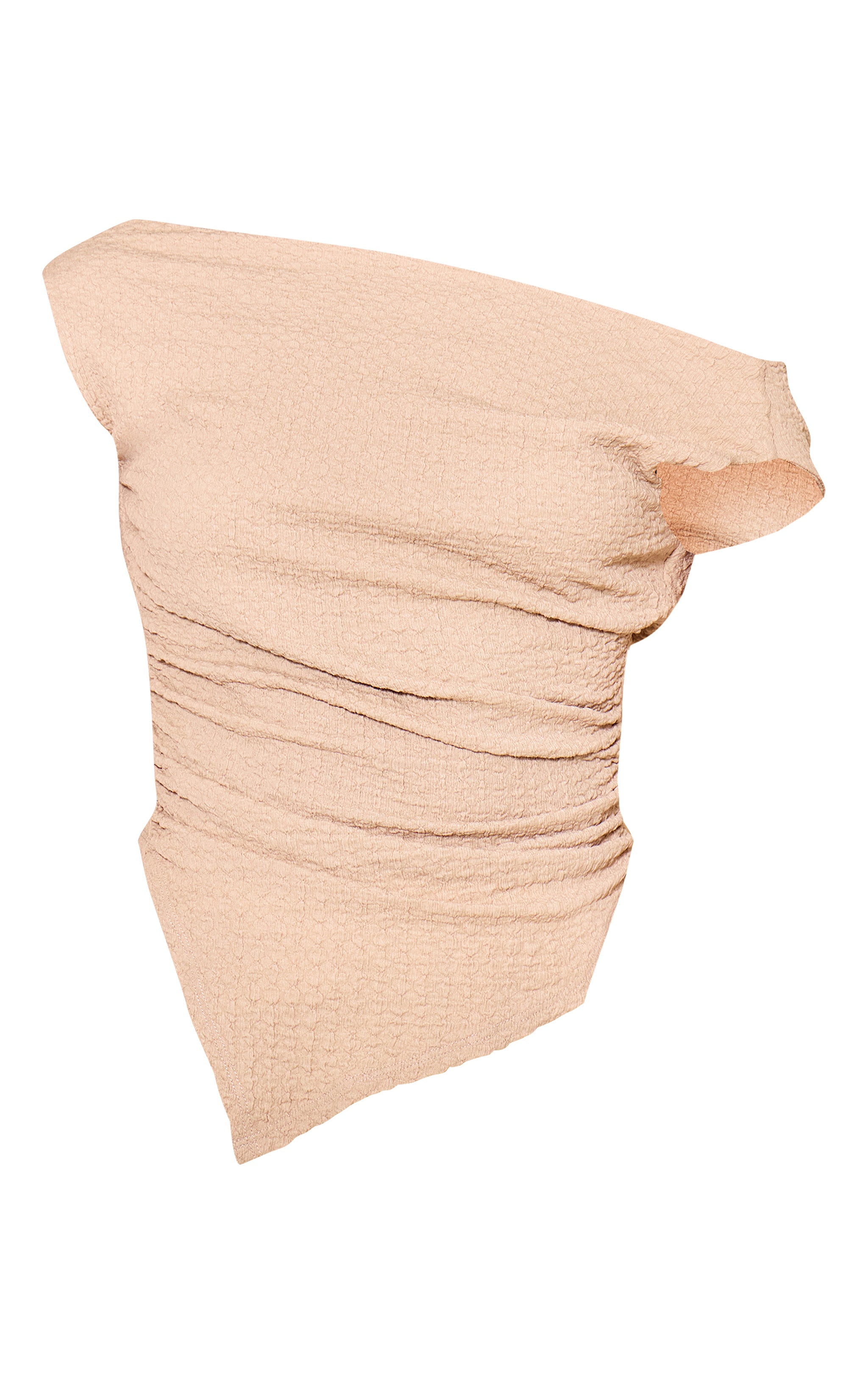 Tall Stone Textured Slouchy Dip Hem Off Shoulder Top image 5