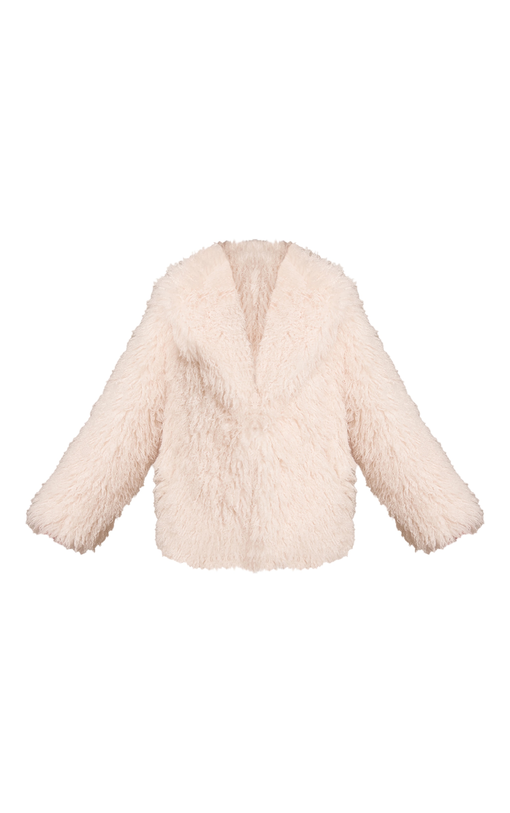 Cream Mongolian Fur Midi Coat image 5