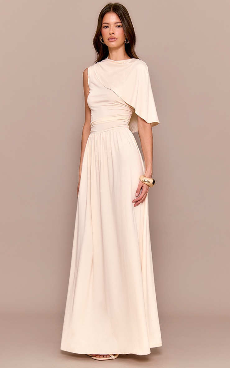 Delicate Glamour in Motion Layered Patchwork Ruched Party Maxi Dress