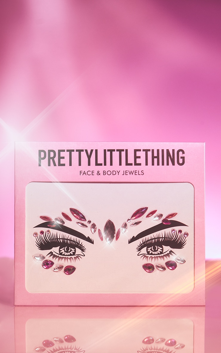 PRETTYLITTLETHING Strass de visage rose et argenté image 2