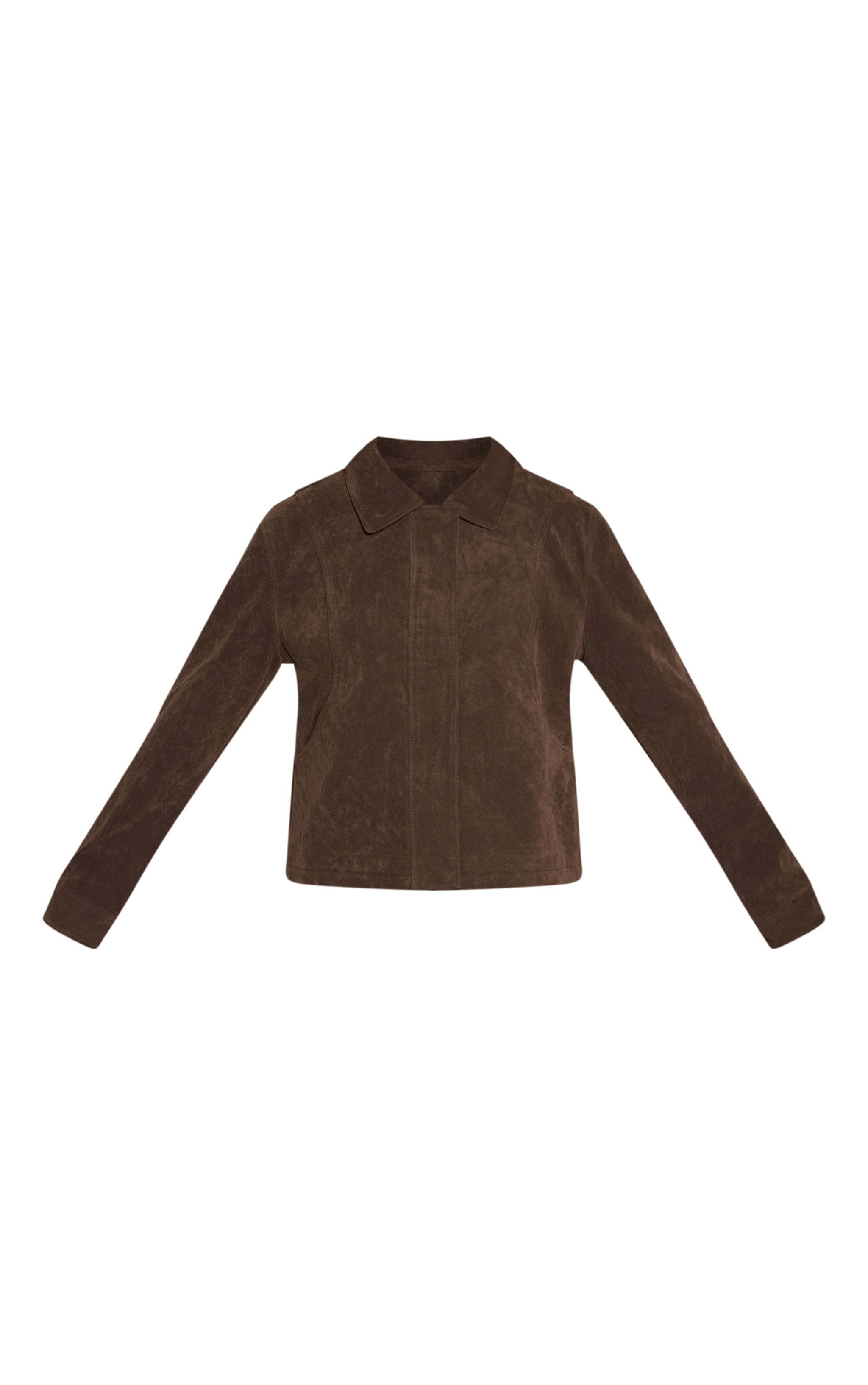 Khaki Faux Suede Concealed Placket Bomber Jacket image 5