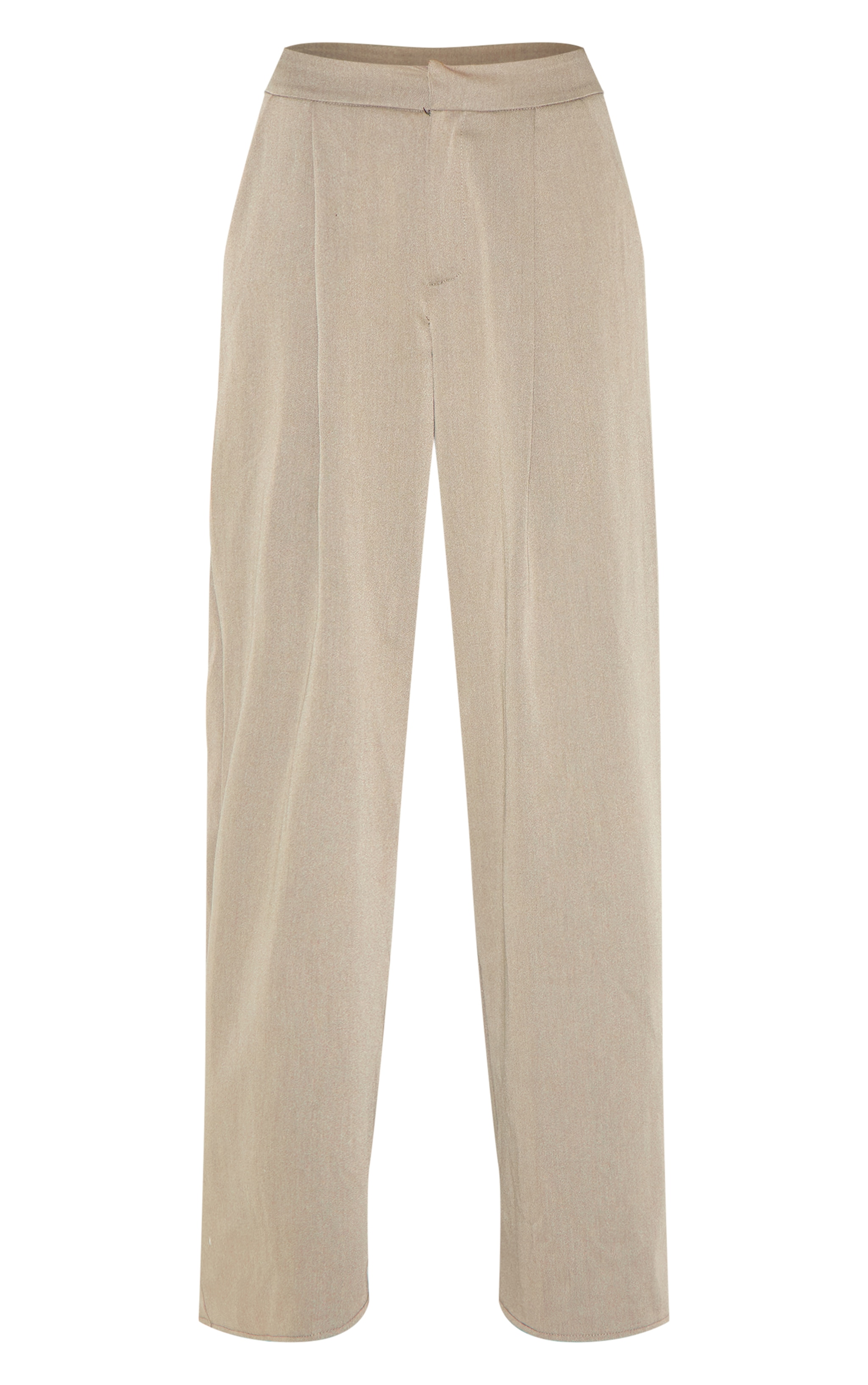 Grey Premium Woven Tailored Wide Leg Pleated Pants image 6