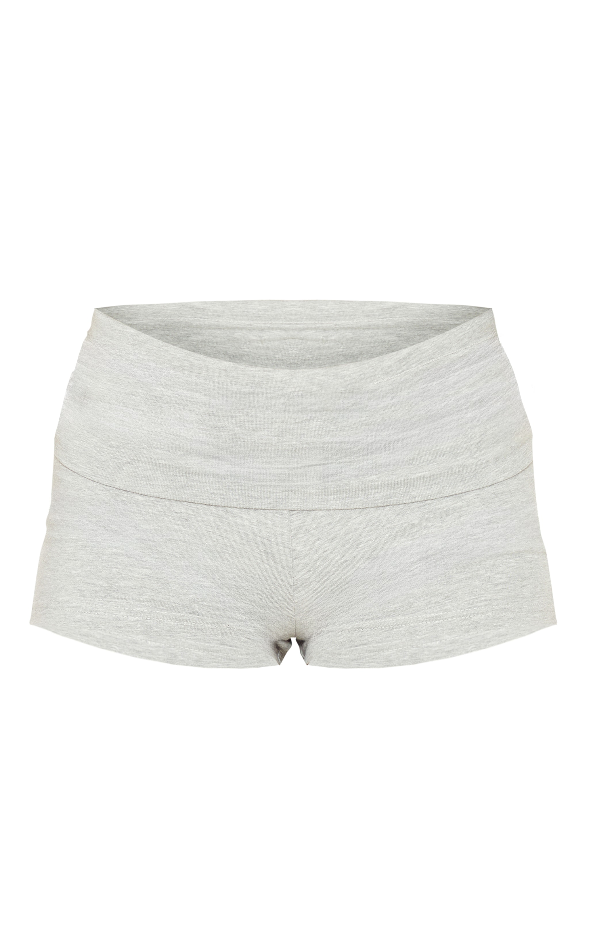 Petite Ash Grey Foldover Jersey Mini Shorts image 6