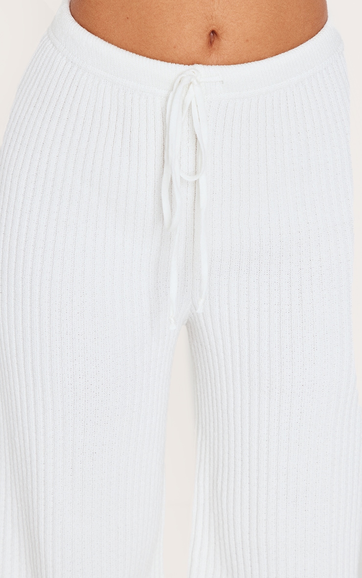 Petite Cream Knitted Trousers image 4