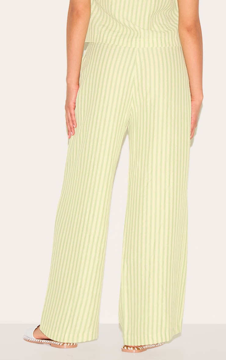 Petite Olive Striped Woven Wide Leg Pants image 3