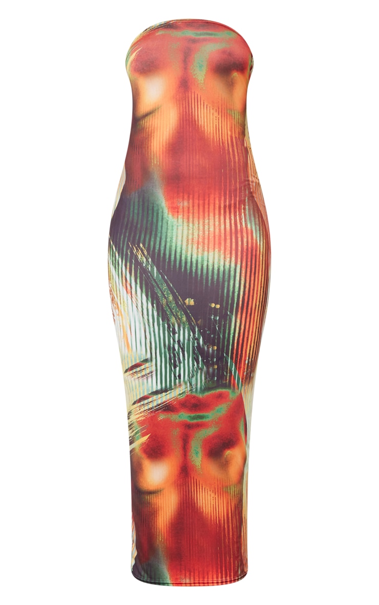 Tall Multi Body Print Bandeau Midaxi Dress image 4