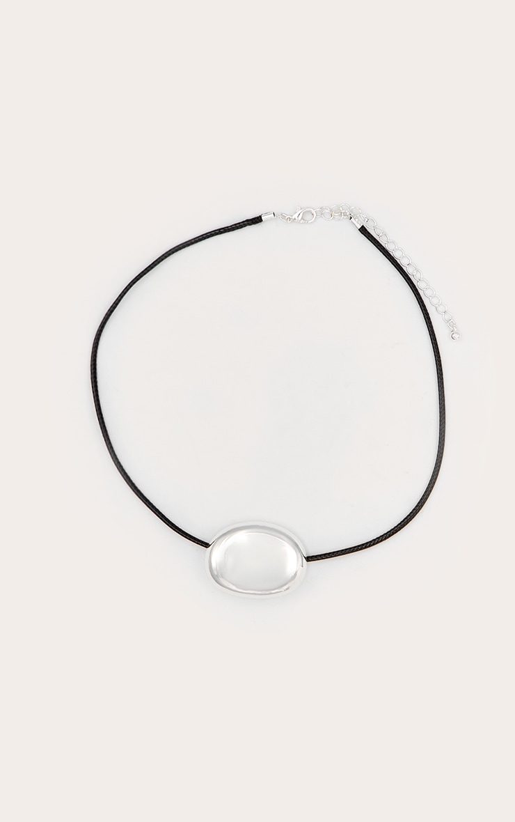 Silver Plated Smooth Oval Pendant image 3
