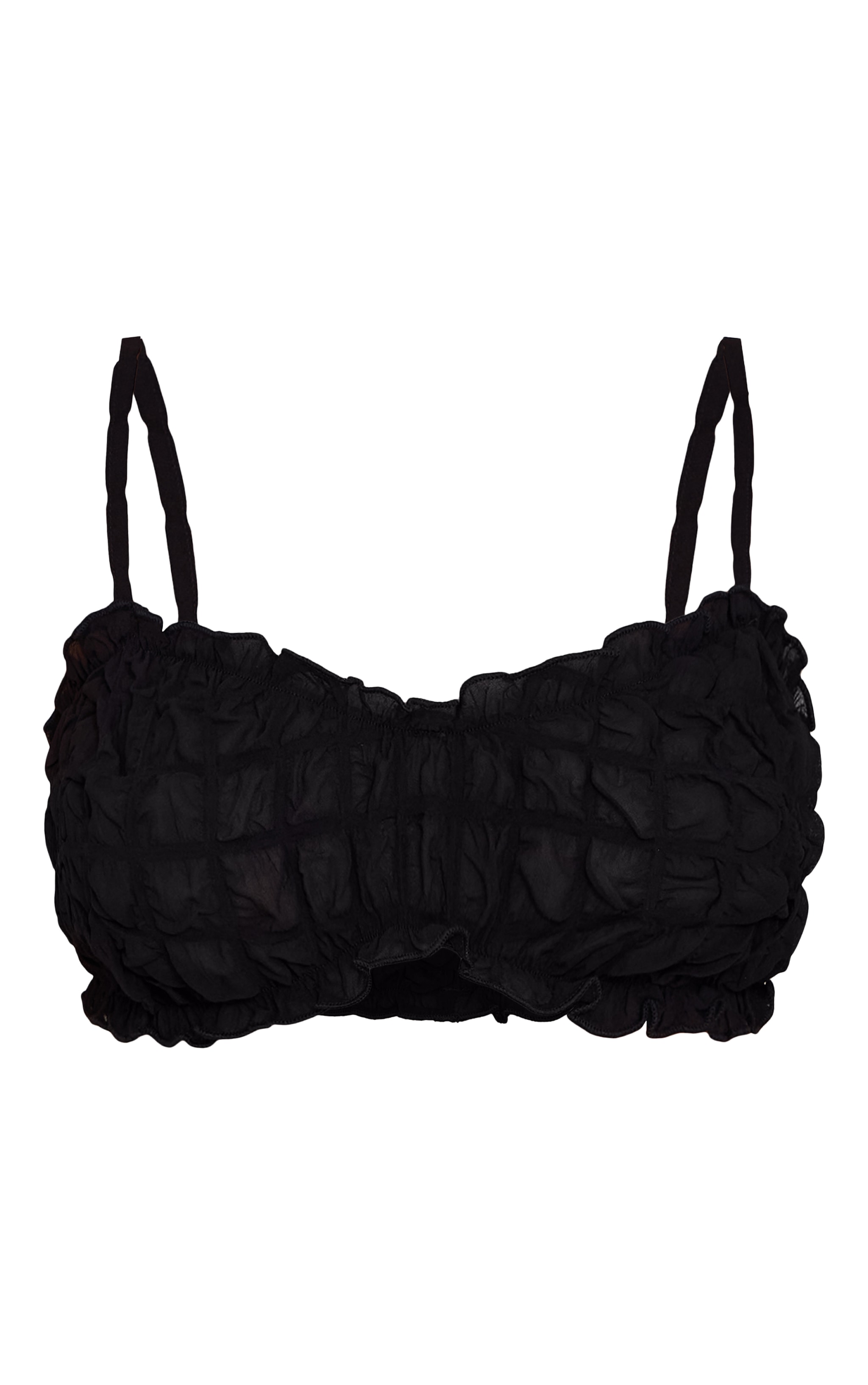 Bralette texturée noire froncée image 5