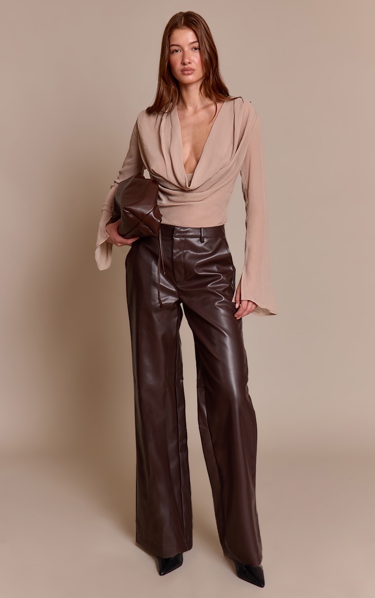 Stone Chiffon Cowl Plunge Blouse image 3