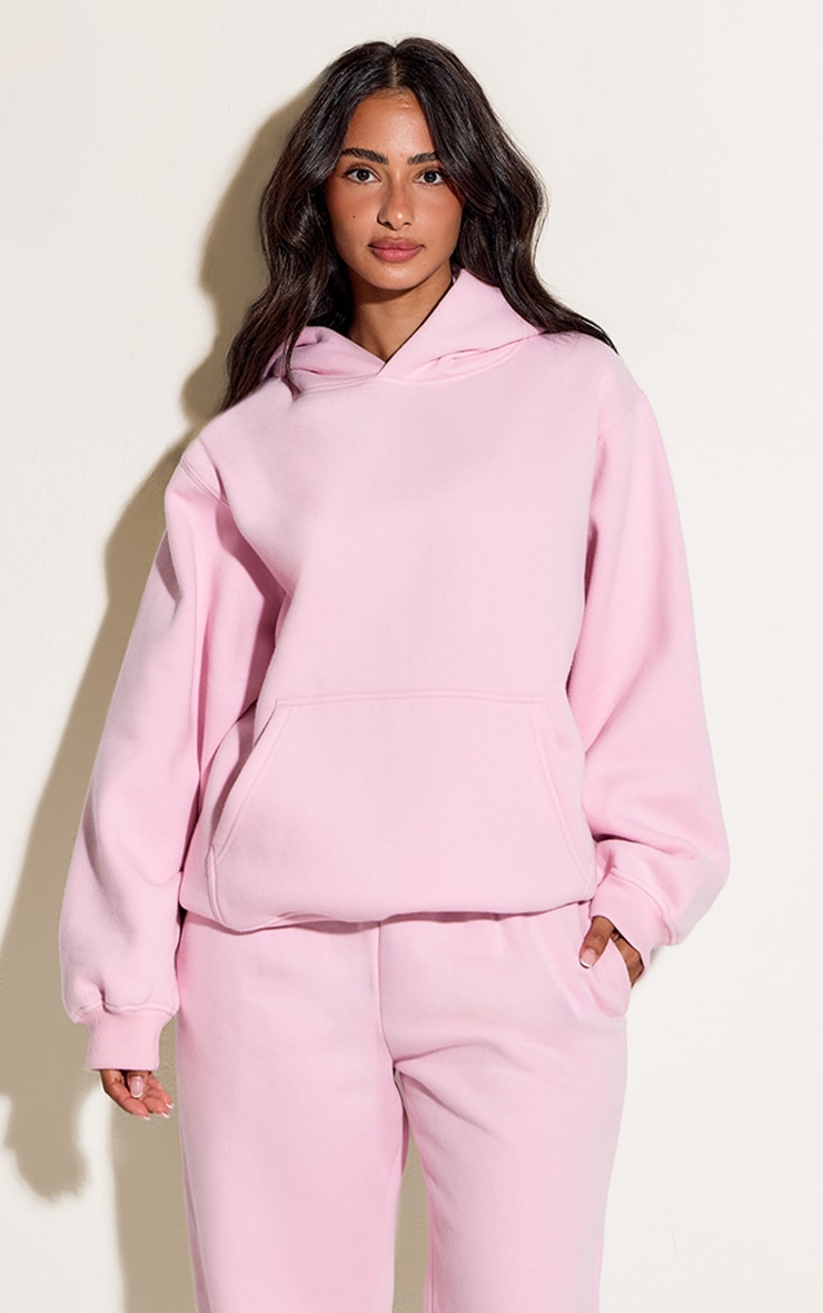 Petite Baby Pink Oversized Pull Over Hoodie image 1