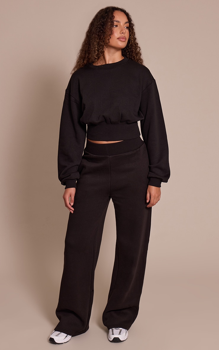 Tall Black High Waisted Wide Leg Joggers