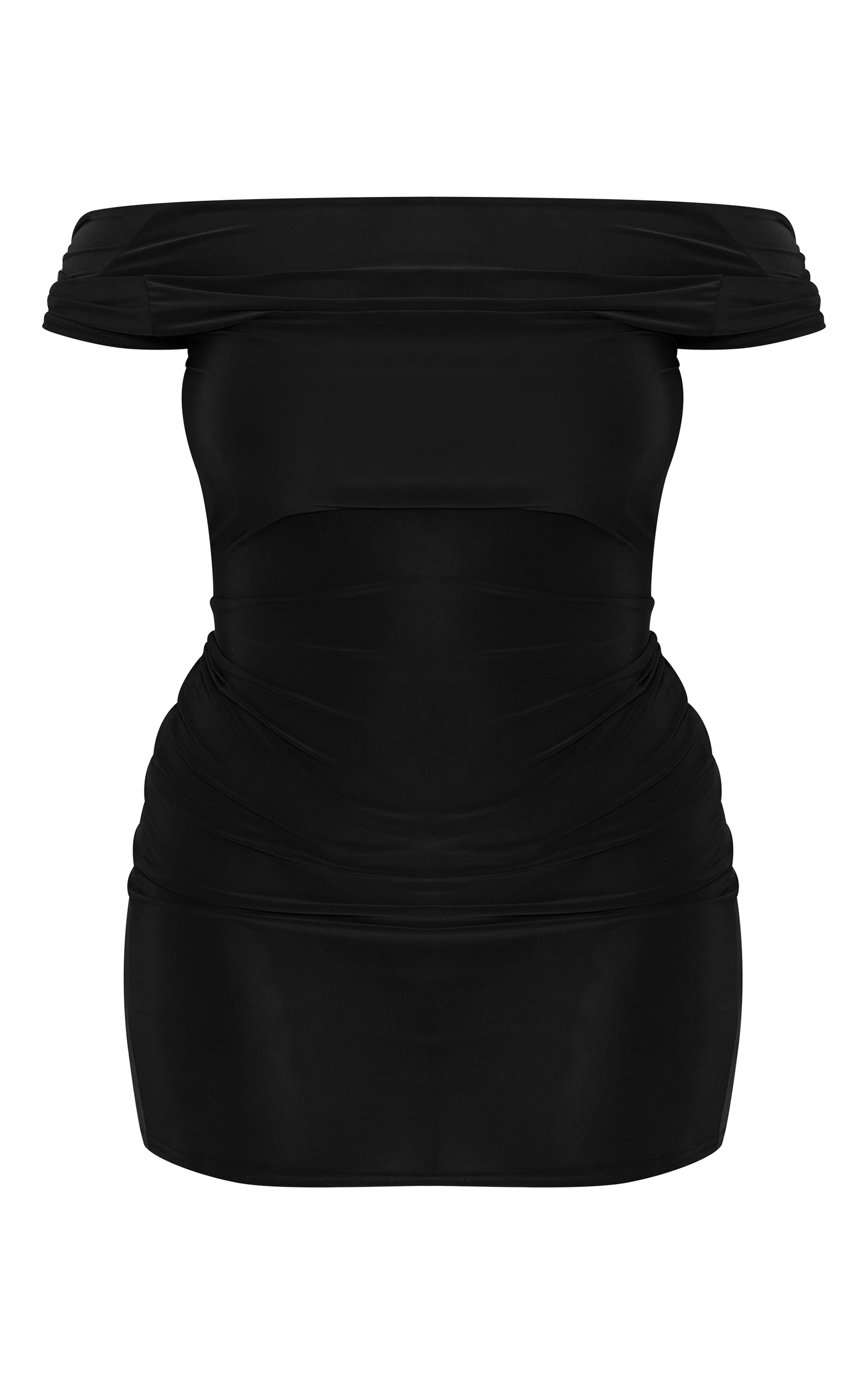 Plus Black Soft Touch Scoop Back Short Sleeve Mini Dress image 5