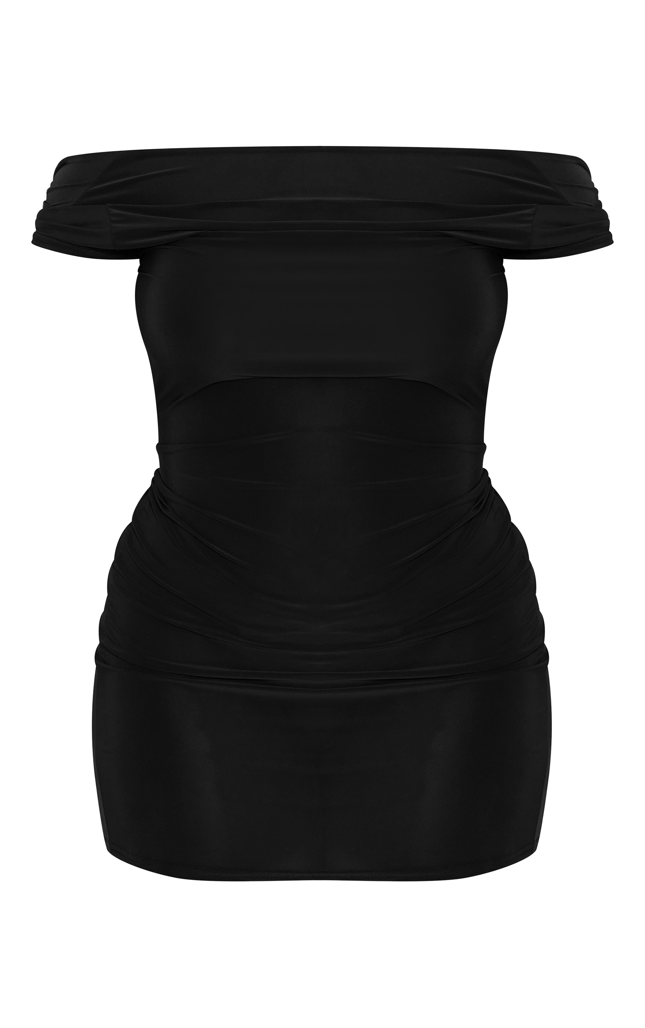 Plus Black Soft Touch Scoop Back Short Sleeve Mini Dress image 5