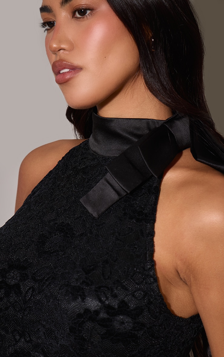 Black Bow Detail Lace Top image 4