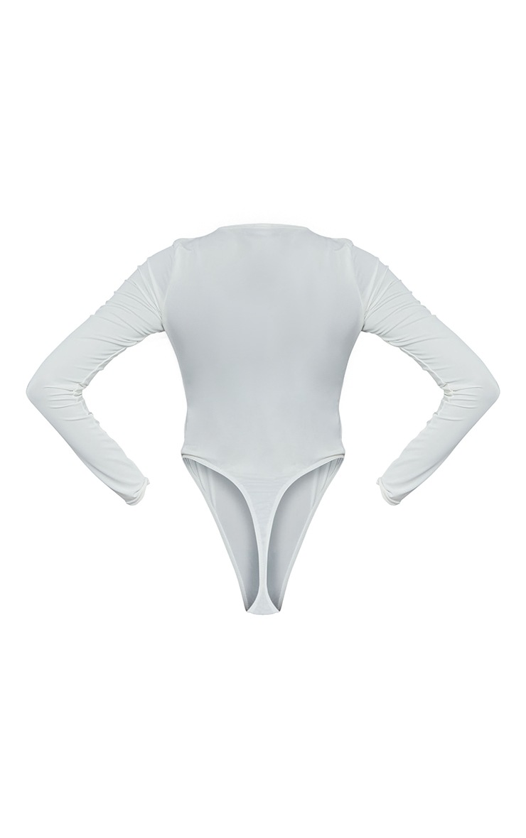 White Slinky Long Sleeve Bodysuit image 6